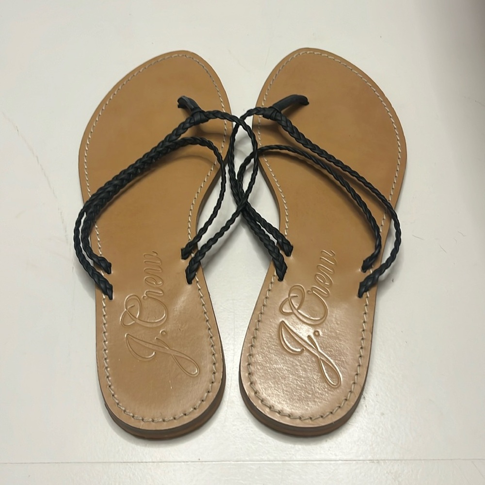 J.Crew black and tan sandals size 8, barely worn!